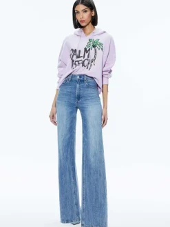 Women Alice and Olivia Sunny Boxy Cropped Hoodie