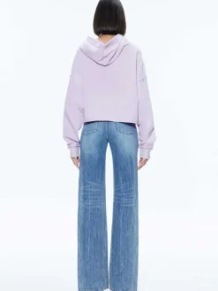 Women Alice and Olivia Sunny Boxy Cropped Hoodie