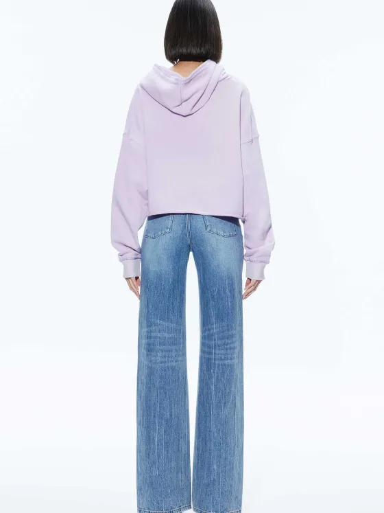 Women Alice and Olivia Sunny Boxy Cropped Hoodie