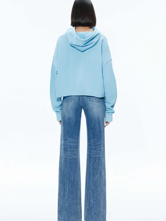 Women Alice and Olivia Sunny Boxy Cropped Hoodie