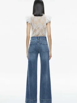 Women Alice and Olivia Talulah Ruffled Lace Blouse