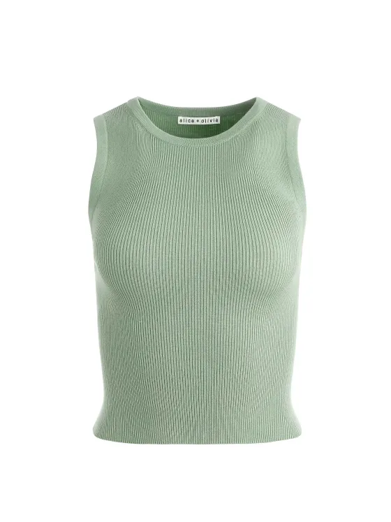 Women Alice and Olivia Tonita Ribbed Tank