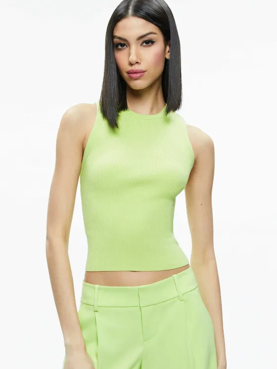 Women Alice and Olivia Tonita Ribbed Tank