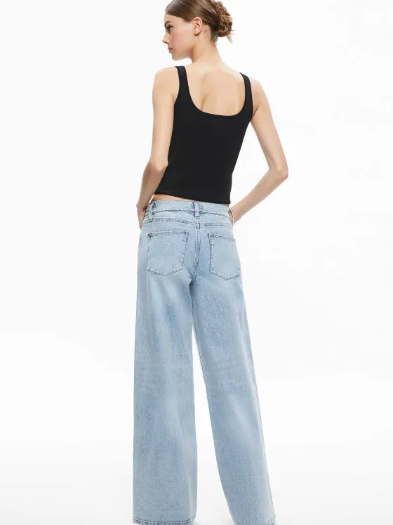 Women Alice and Olivia Trish Mid Rise Baggy Jean