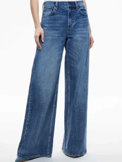 Women Alice and Olivia Trish Mid Rise Baggy Jean