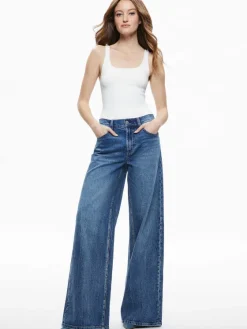 Women Alice and Olivia Trish Mid Rise Baggy Jean