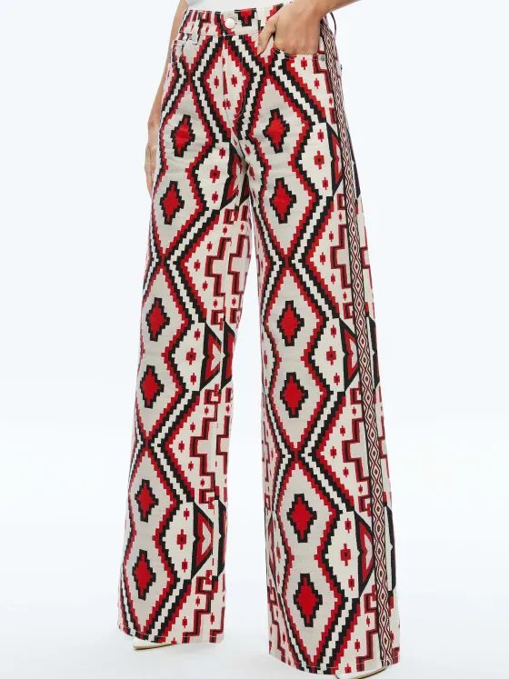 Women Alice and Olivia Trish Mid Rise Baggy Jean