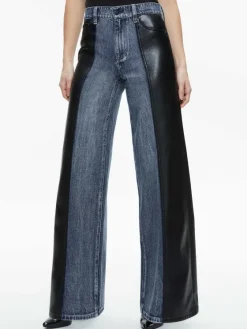 Women Alice and Olivia Trish Vegan Leather Baggy Jean