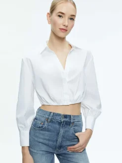 Women Alice and Olivia Trudy Cropped Button Down