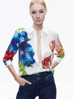 Women Alice and Olivia Willa Placket Top