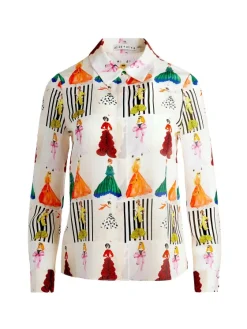 Women Alice and Olivia Willa Placket Top