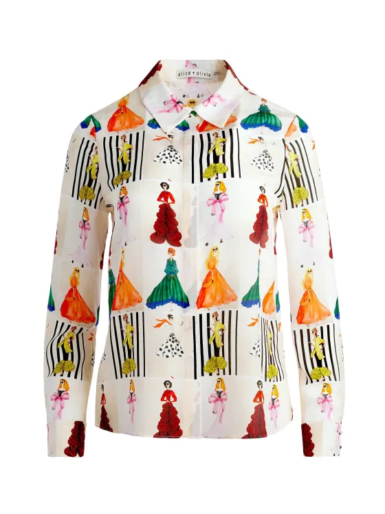 Women Alice and Olivia Willa Placket Top