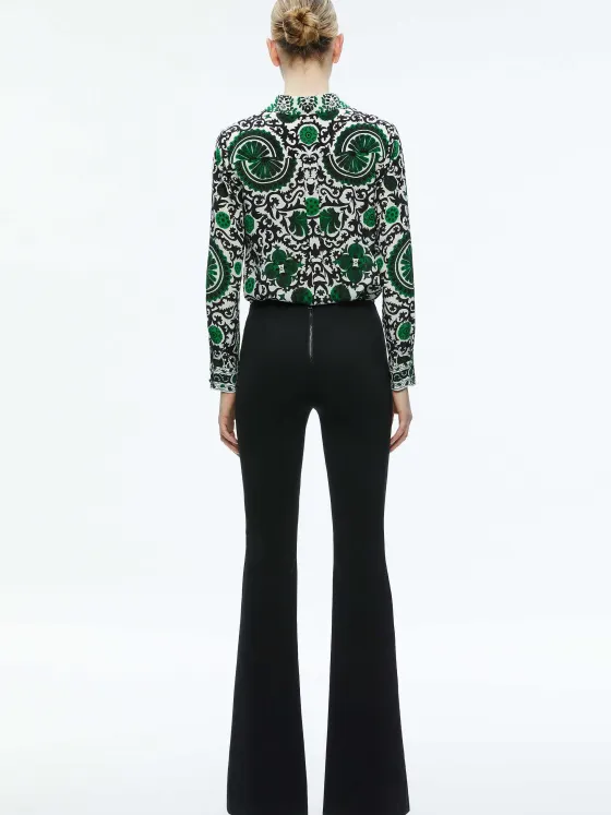 Women Alice and Olivia Willa Placket Top