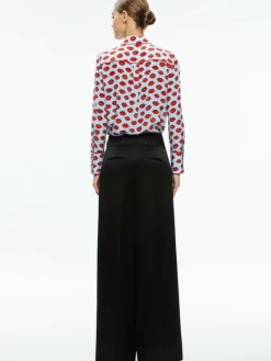 Women Alice and Olivia Willa Placket Top With Piping