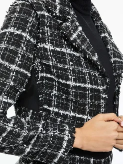 Women Alice and Olivia Yardley Cropped Fray Hem Jacket + Donald Tweed Short
